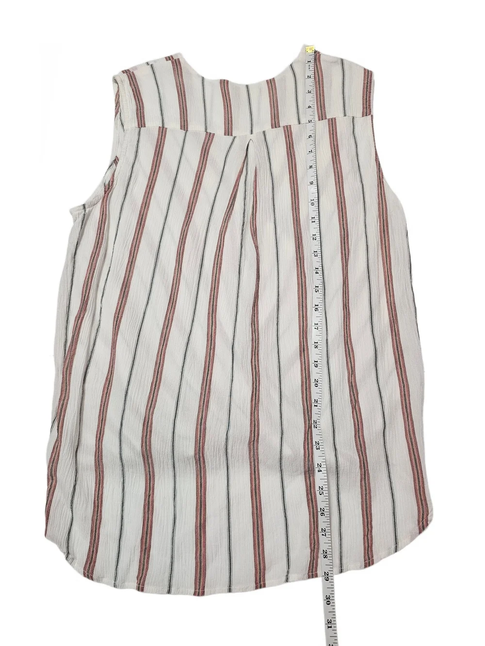 Kut from the Kloth White Sleeveless Faux  Wrap Tank with Stripes XXL